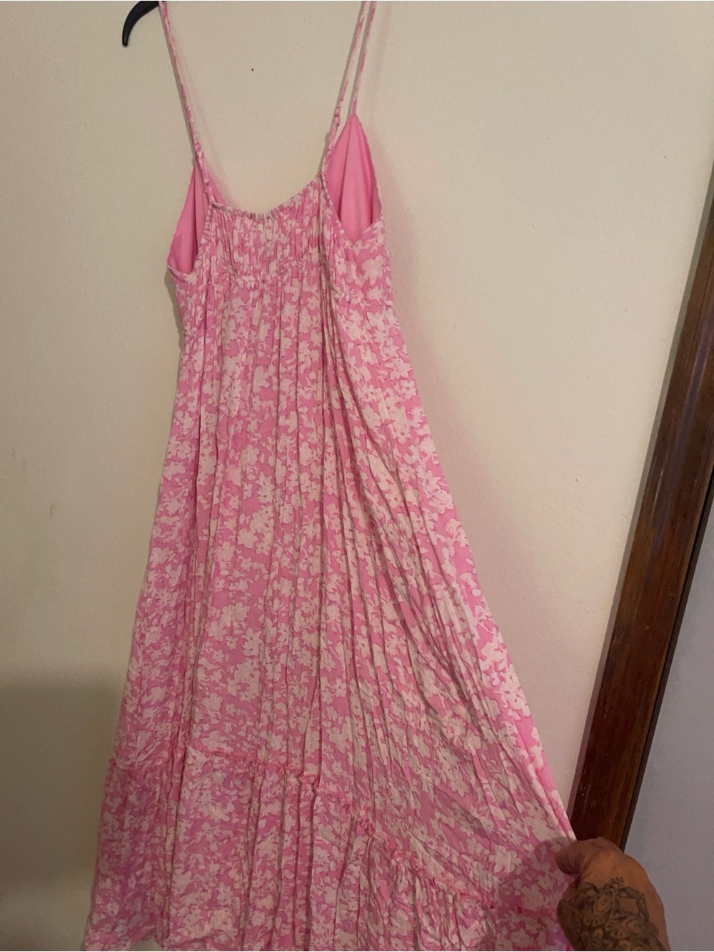 No Boundaries Pink Floral Sundress with White Accents - Picture 5 of 5